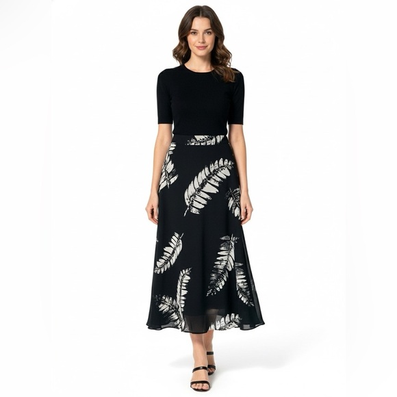 LOVERS WONDERLAND Chiffon Midi Skirt Fully Lined Side Zipper Australia Design XL - Picture 1 of 9